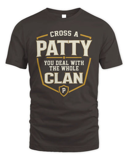 PATTY NT1-K008 Cross A/An NAME, You Deal With the Whole Clan | Personalized Vintage T-Shirt - Unisex Standard T-Shirt - Dark Chocolate