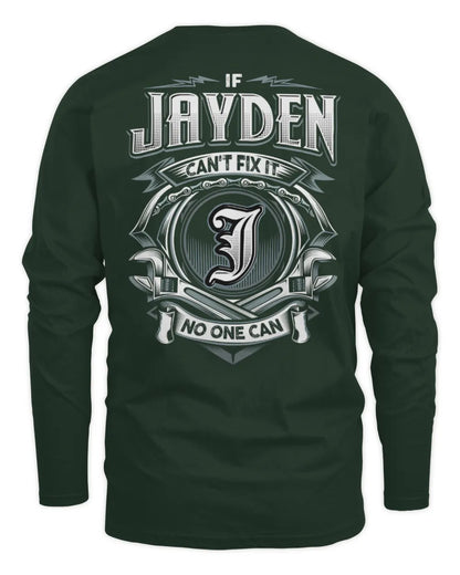 JAYDEN AP81-K4-626 - Personalized Ahmed Quote Apparel “If Ahmed Can't Fix It, No One Can” - Men's Long Sleeved T-Shirt - Forest Green