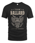 BALLARD TP06-K82 – Personalized Classic Style Apparel “Team NAME Lifetime Member” - Unisex Standard T-Shirt - Black