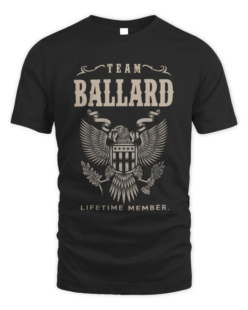 BALLARD TP06-K82 – Personalized Classic Style Apparel “Team NAME Lifetime Member” - Unisex Standard T-Shirt - Black