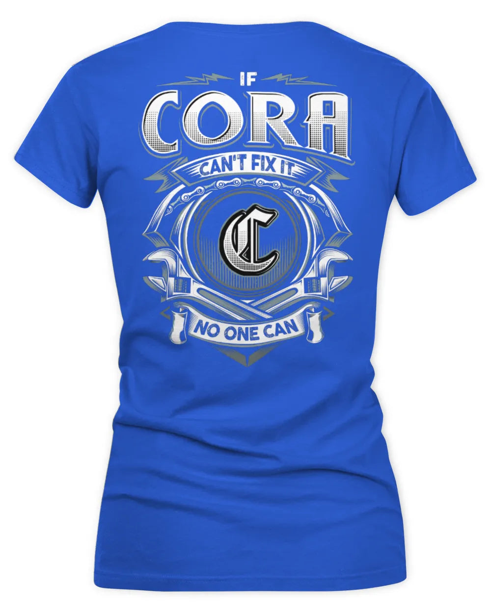 CORA AP81-K4-626 - Personalized Ahmed Quote Apparel “If Ahmed Can't Fix It, No One Can” - Women's V-Neck T-Shirt - Royal