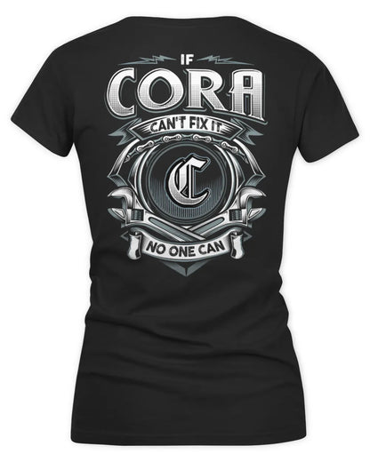 CORA AP81-K4-626 - Personalized Ahmed Quote Apparel “If Ahmed Can't Fix It, No One Can” - Women's V-Neck T-Shirt - Black
