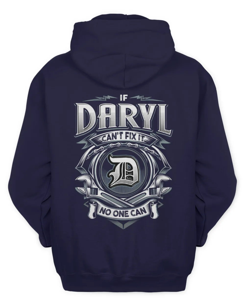 DARYL AP81-K4-626 - Personalized Ahmed Quote Apparel “If Ahmed Can't Fix It, No One Can” - Unisex Hoodie - Navy