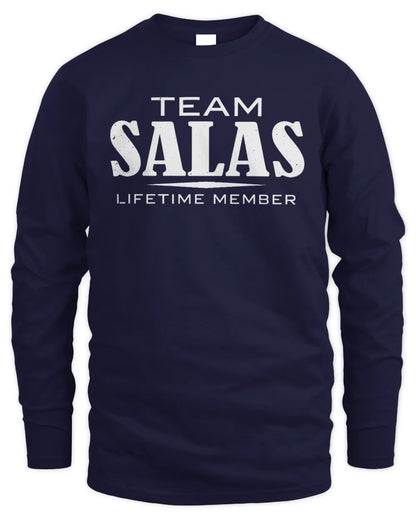 SALAS BL62-K4-128 - Personalized “Team NAME Lifetime Member” - Men's Long Sleeved T-Shirt - Navy