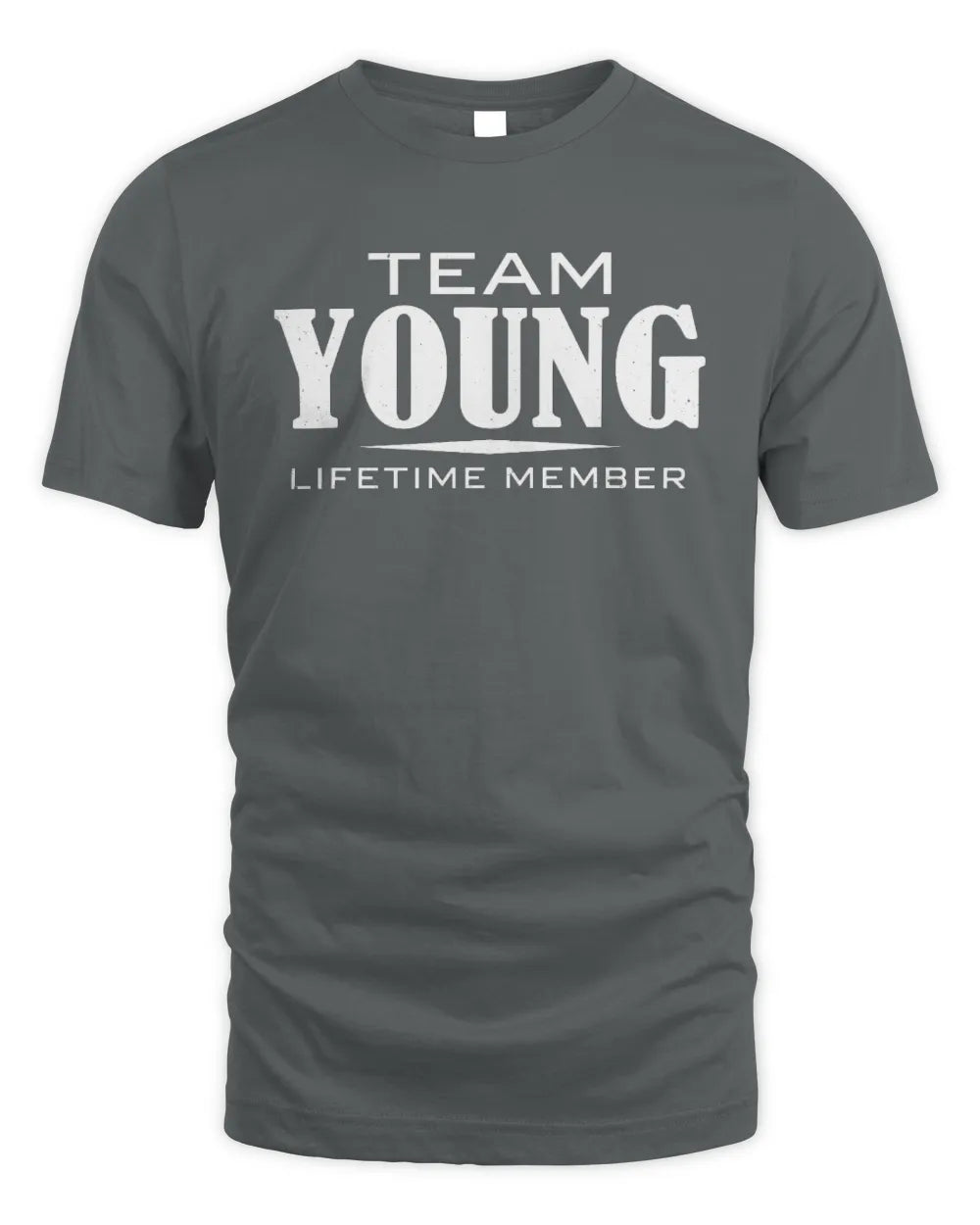 YOUNG BL62-K4-128 - Personalized “Team NAME Lifetime Member” - Unisex Standard T-Shirt - Charcoal