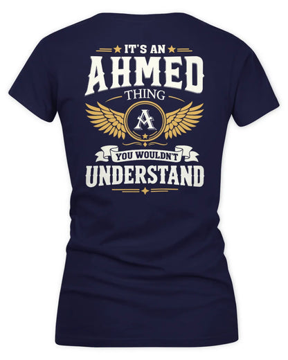 AHMED KT06-M008 It’s a [NAME] Thing – You Wouldn’t Understand | Personalized Vintage T-Shirt - Women's V-Neck T-Shirt - Navy