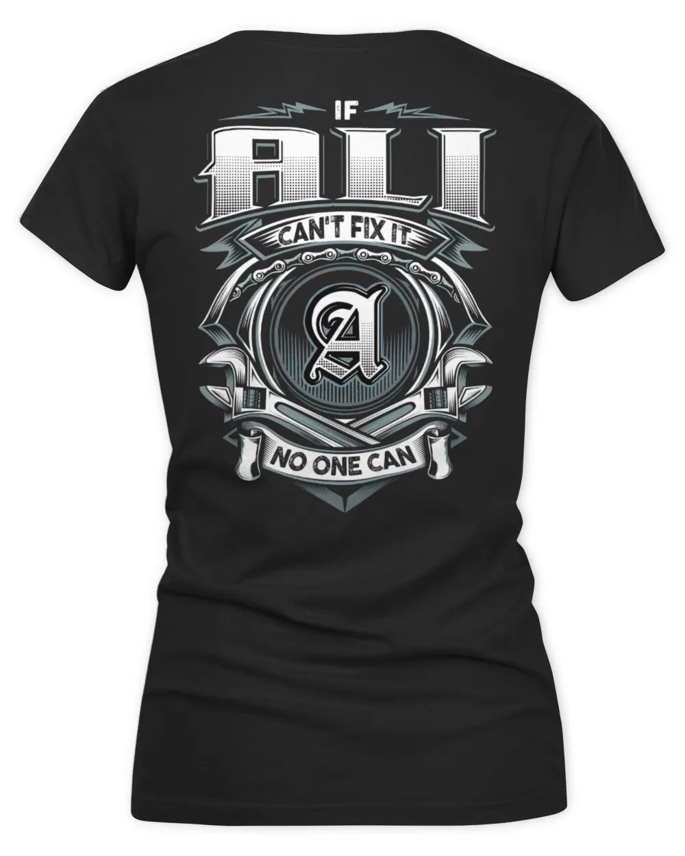 ALI AP81-K4-626 - Personalized Ahmed Quote Apparel “If Ahmed Can't Fix It, No One Can” - Women's V-Neck T-Shirt - Black