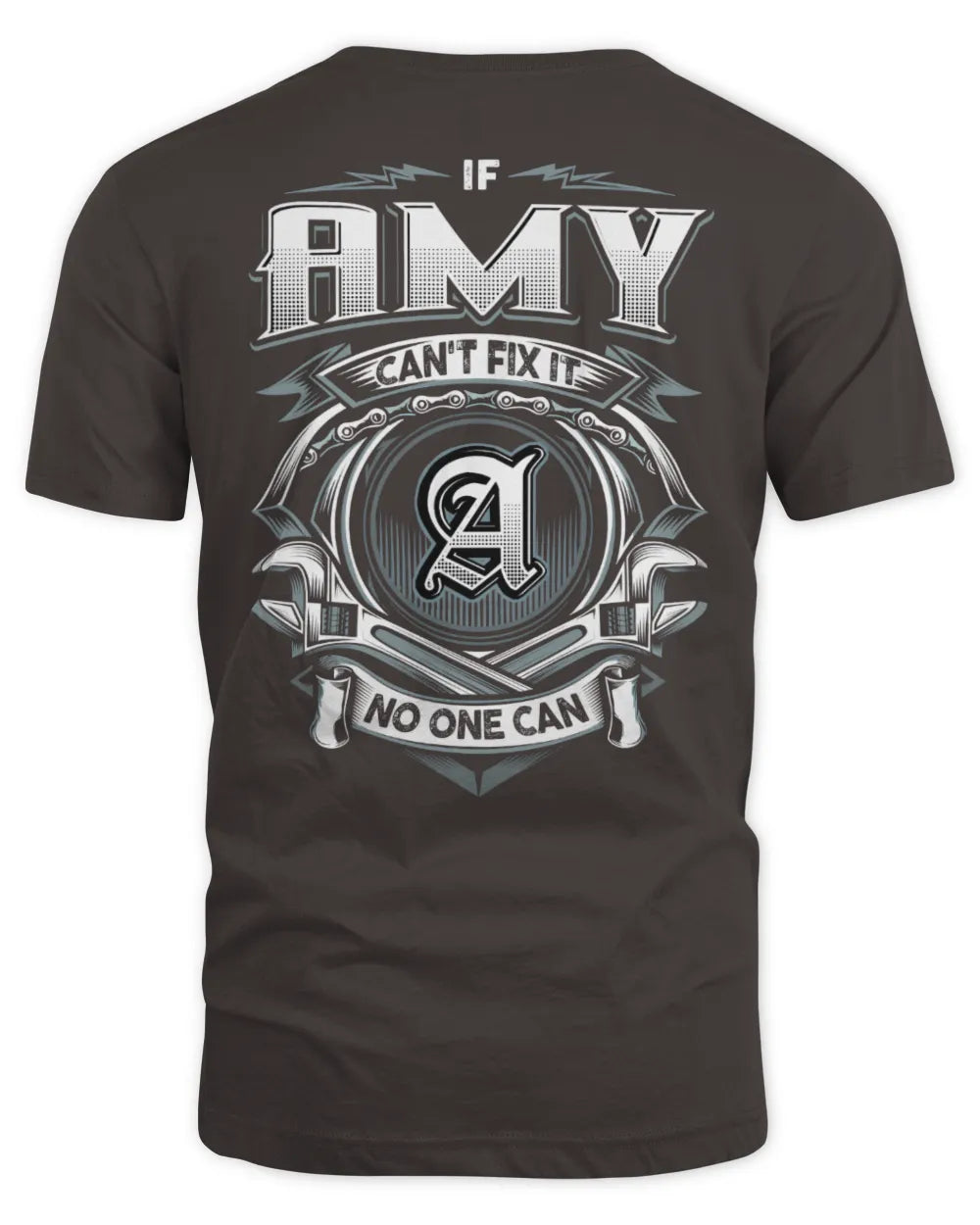 AMY AP81-K4-626 - Personalized Ahmed Quote Apparel “If Ahmed Can't Fix It, No One Can” - Unisex Standard T-Shirt - Dark Chocolate