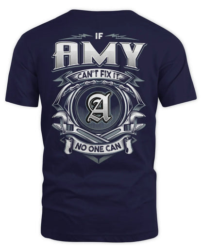 AMY AP81-K4-626 - Personalized Ahmed Quote Apparel “If Ahmed Can't Fix It, No One Can” - Unisex Standard T-Shirt - Navy