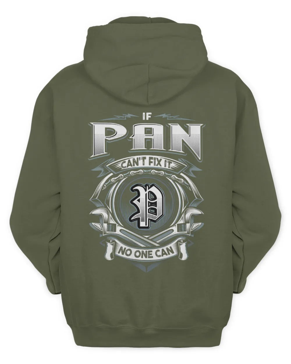 PAN AP81-K4-626 - Personalized Ahmed Quote Apparel “If Ahmed Can't Fix It, No One Can” - Unisex Hoodie - Military Green