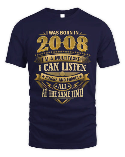 2008 HH89-K2 – Funny Birth Year Multitasker Quote T-Shirt - Unisex Standard T-Shirt - Navy