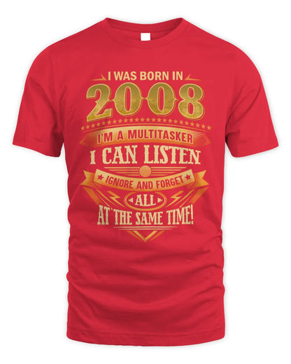 2008 HH89-K2 – Funny Birth Year Multitasker Quote T-Shirt - Unisex Standard T-Shirt - Red