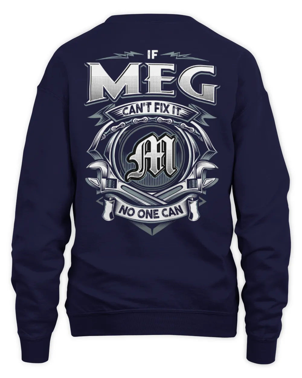 MEG AP81-K4-626 - Personalized Ahmed Quote Apparel “If Ahmed Can't Fix It, No One Can” - Unisex Sweatshirt - Navy