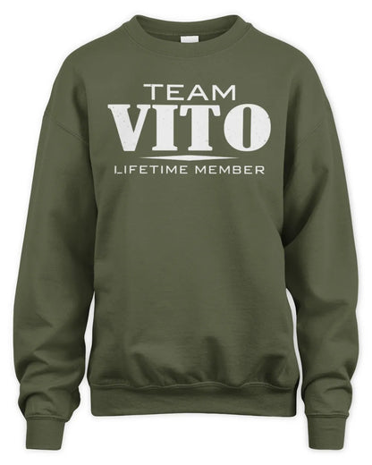 VITO BL62-K4-128 - Personalized “Team NAME Lifetime Member” - Unisex Sweatshirt - Military Green