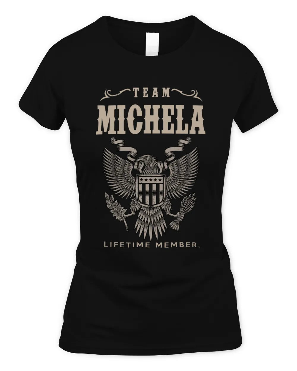 MICHELA TP06-K82 – Personalized Classic Style Apparel “Team NAME Lifetime Member” - Women's Standard T-Shirt - Black