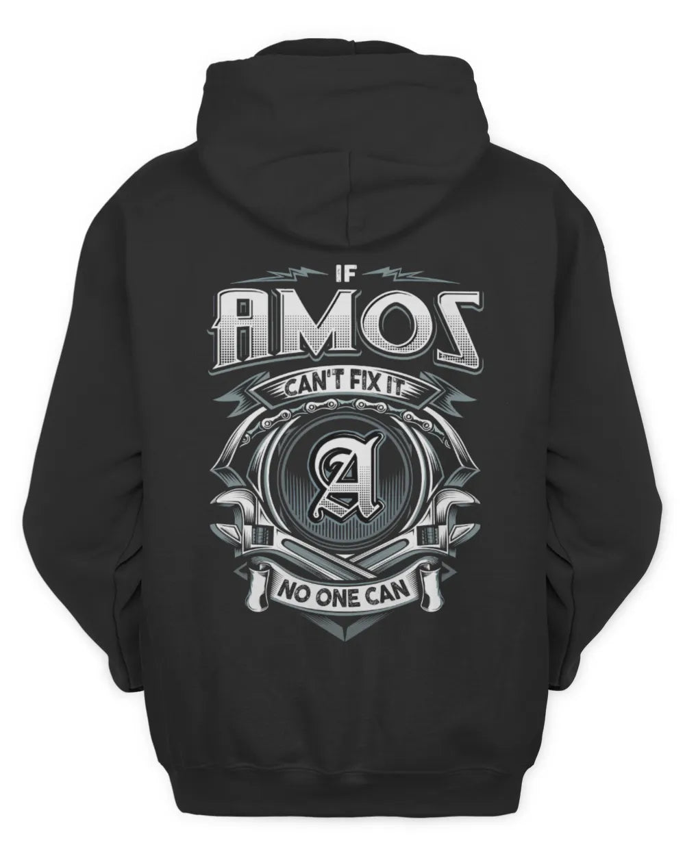 AMOS AP81-K4-626 - Personalized Ahmed Quote Apparel “If Ahmed Can't Fix It, No One Can” - Unisex Hoodie - Black