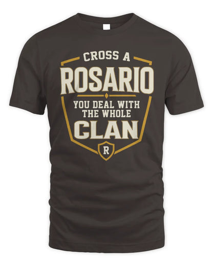 ROSARIO NT1-K008 Cross A/An NAME, You Deal With the Whole Clan | Personalized Vintage T-Shirt - Unisex Standard T-Shirt - Dark Chocolate