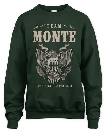 MONTE TP06-K82 – Personalized Classic Style Apparel “Team NAME Lifetime Member” - Unisex Sweatshirt - Forest Green