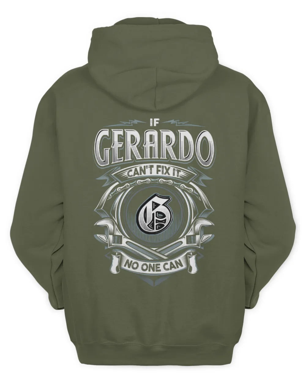 GERARDO AP81-K4-626 - Personalized Ahmed Quote Apparel “If Ahmed Can't Fix It, No One Can” - Unisex Hoodie - Military Green