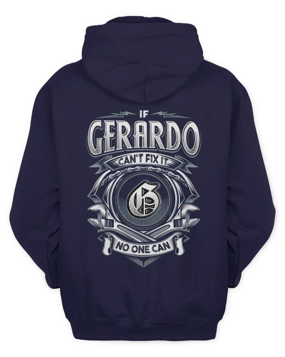 GERARDO AP81-K4-626 - Personalized Ahmed Quote Apparel “If Ahmed Can't Fix It, No One Can” - Unisex Hoodie - Navy