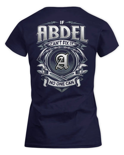 ABDEL AP81-K4-626 - Personalized Ahmed Quote Apparel “If Ahmed Can't Fix It, No One Can” - Women's Standard T-Shirt - Navy