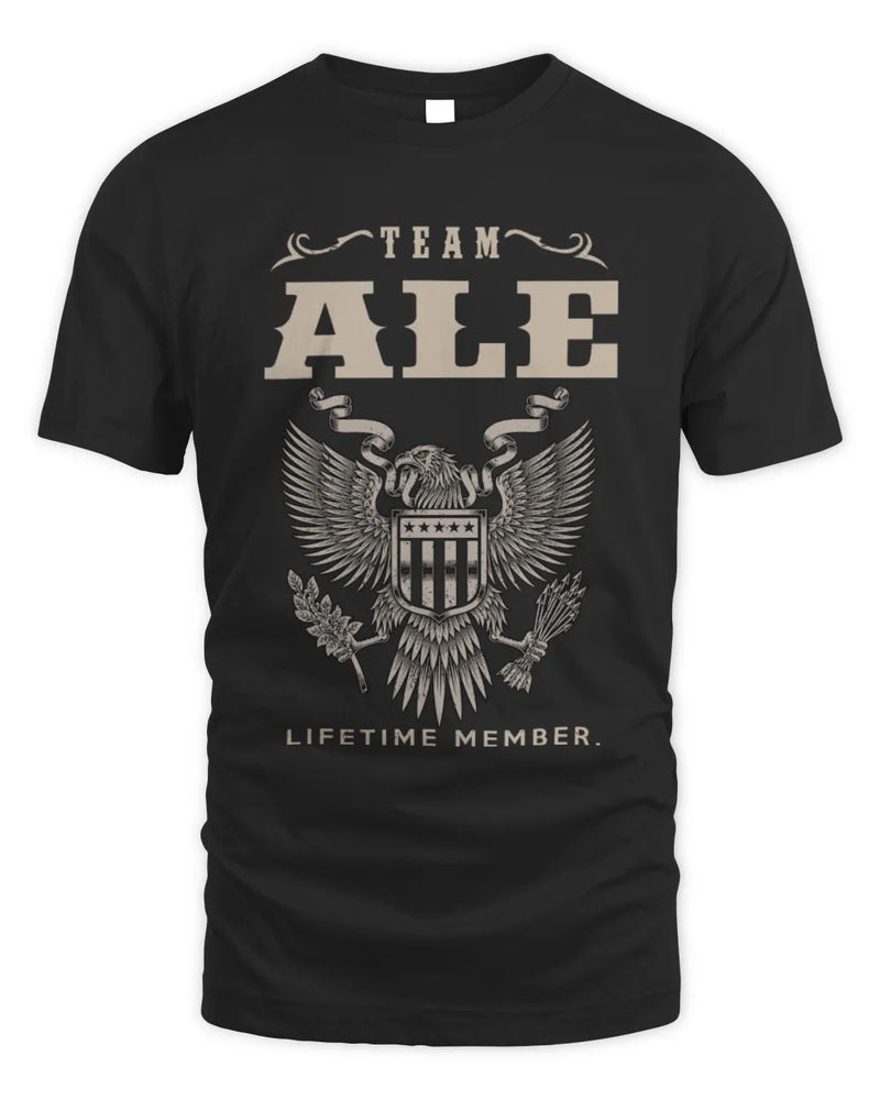 ALE TP06-K82 – Personalized Classic Style Apparel “Team NAME Lifetime Member” - Unisex Standard T-Shirt - Black
