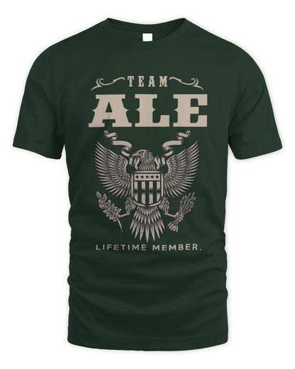 ALE TP06-K82 – Personalized Classic Style Apparel “Team NAME Lifetime Member” - Unisex Standard T-Shirt - Forest Green