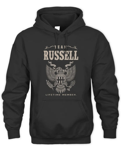 RUSSELL TP06-K82 – Personalized Classic Style Apparel “Team NAME Lifetime Member” - Unisex Hoodie - Black
