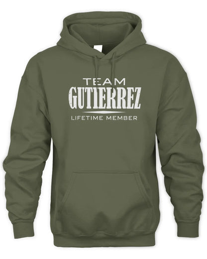 GUTIERREZ BL62-K4-128 - Personalized “Team NAME Lifetime Member” - Unisex Hoodie - Military Green