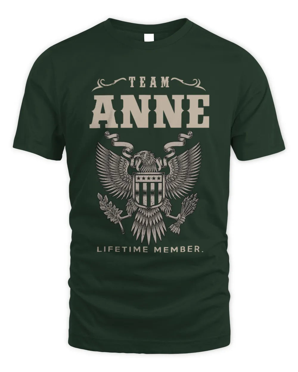 ANNE TP06-K82 – Personalized Classic Style Apparel “Team NAME Lifetime Member” - Unisex Standard T-Shirt - Forest Green