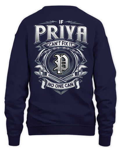 PRIYA AP81-K4-626 - Personalized Ahmed Quote Apparel “If Ahmed Can't Fix It, No One Can” - Unisex Sweatshirt - Navy
