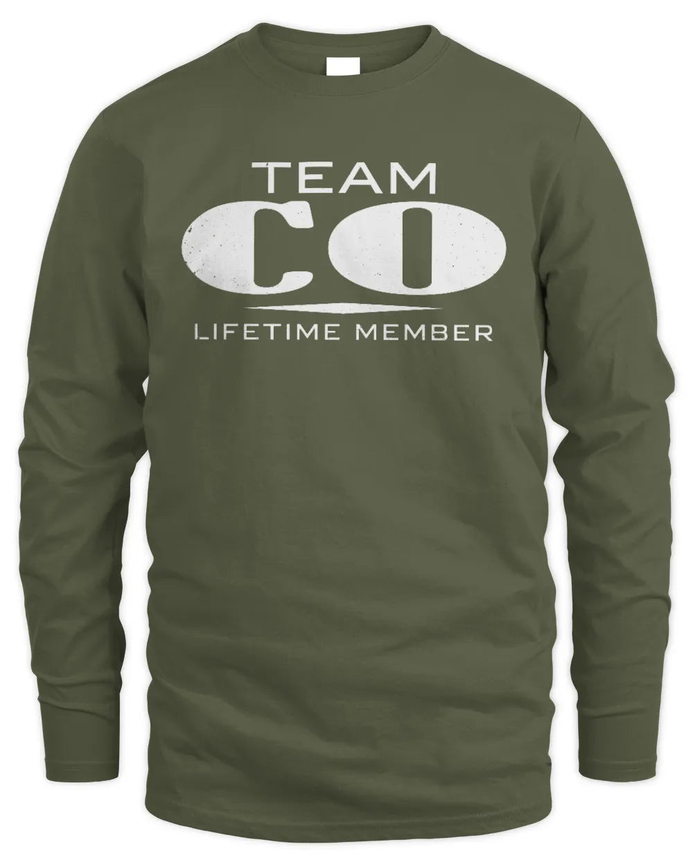 CO BL62-K4-128 - Personalized “Team NAME Lifetime Member” - Men's Long Sleeved T-Shirt - Military Green