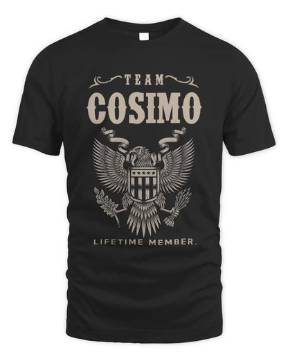 COSIMO TP06-K82 – Personalized Classic Style Apparel “Team NAME Lifetime Member” - Unisex Standard T-Shirt - Black