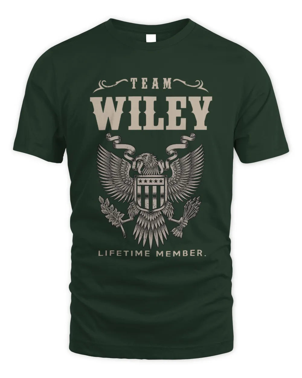 WILEY TP06-K82 – Personalized Classic Style Apparel “Team NAME Lifetime Member” - Unisex Standard T-Shirt - Forest Green