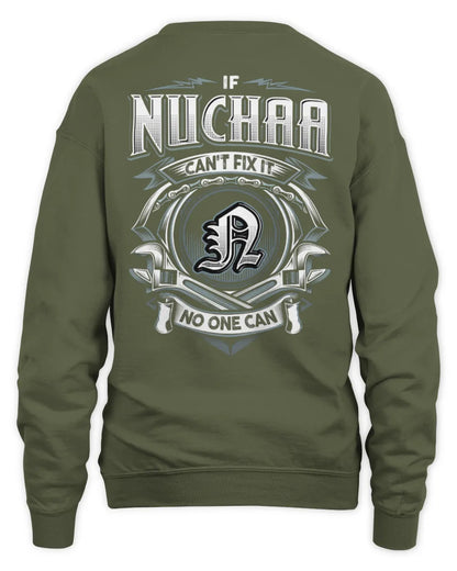 NUCHAA AP81-K4-626 - Personalized Ahmed Quote Apparel “If Ahmed Can't Fix It, No One Can” - Unisex Sweatshirt - Military Green