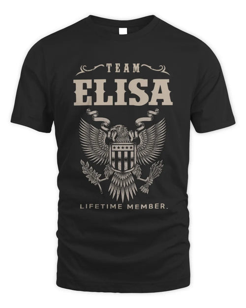 ELISA TP06-K82 – Personalized Classic Style Apparel “Team NAME Lifetime Member” - Unisex Standard T-Shirt - Black