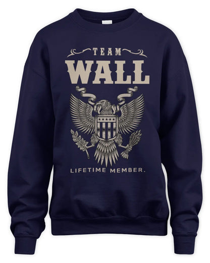 WALL TP06-K82 – Personalized Classic Style Apparel “Team NAME Lifetime Member” - Unisex Sweatshirt - Navy