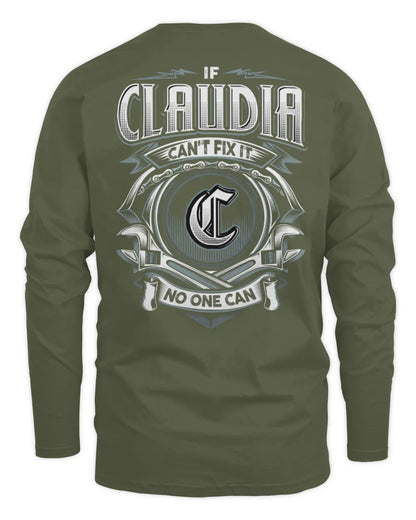 CLAUDIA AP81-K4-626 - Personalized Ahmed Quote Apparel “If Ahmed Can't Fix It, No One Can” - Men's Long Sleeved T-Shirt - Military Green