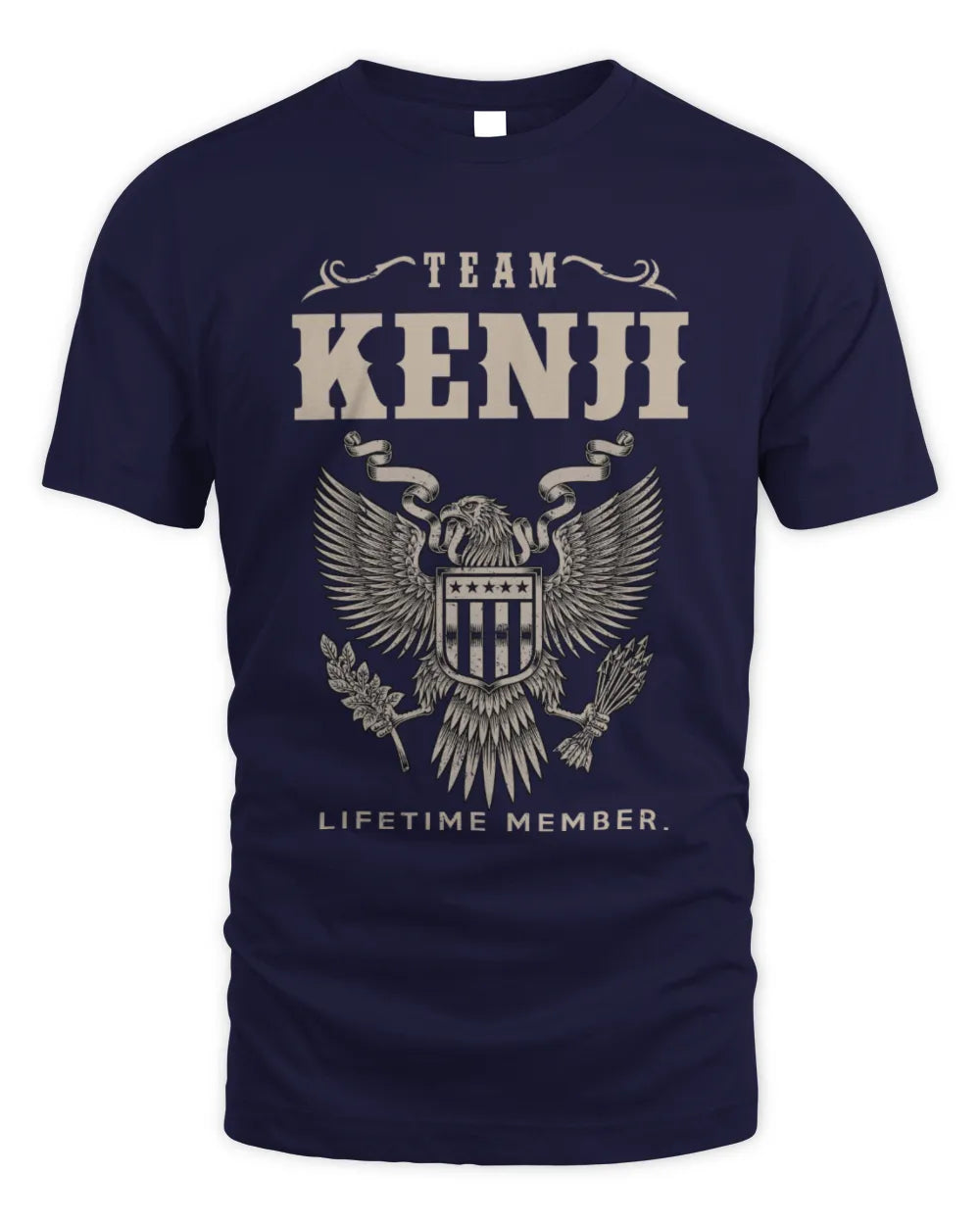 KENJI TP06-K82 – Personalized Classic Style Apparel “Team NAME Lifetime Member” - Unisex Standard T-Shirt - Navy