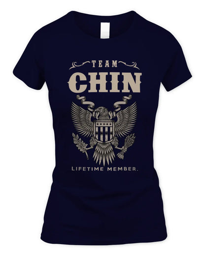 CHIN TP06-K82 – Personalized Classic Style Apparel “Team NAME Lifetime Member” - Women's Standard T-Shirt - Navy