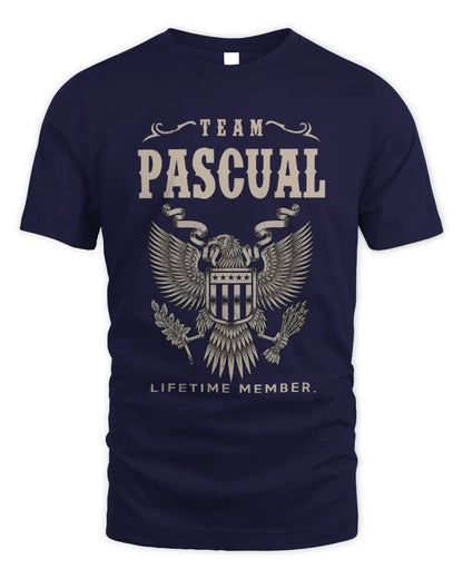 PASCUAL TP06-K82 – Personalized Classic Style Apparel “Team NAME Lifetime Member” - Unisex Standard T-Shirt - Navy