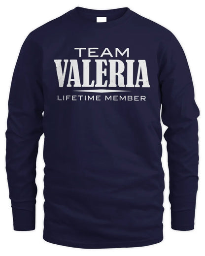 VALERIA BL62-K4-128 - Personalized “Team NAME Lifetime Member” - Men's Long Sleeved T-Shirt - Navy