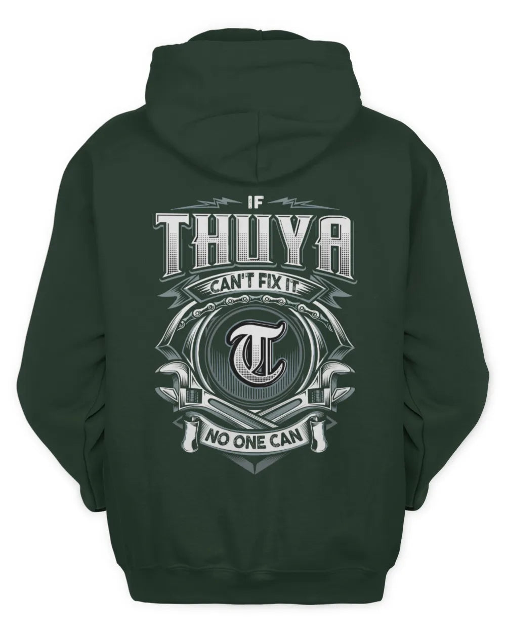 THUYA AP81-K4-626 - Personalized Ahmed Quote Apparel “If Ahmed Can't Fix It, No One Can” - Unisex Hoodie - Forest Green