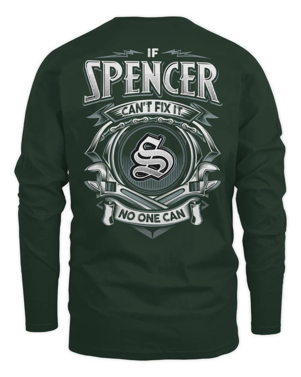 SPENCER AP81-K4-626 - Personalized Ahmed Quote Apparel “If Ahmed Can't Fix It, No One Can” - Men's Long Sleeved T-Shirt - Forest Green