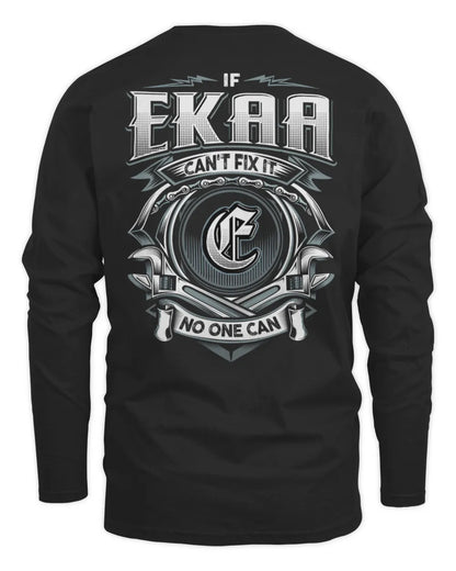 EKAA AP81-K4-626 - Personalized Ahmed Quote Apparel “If Ahmed Can't Fix It, No One Can” - Men's Long Sleeved T-Shirt - Black