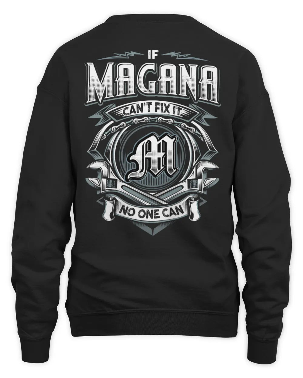 MAGANA AP81-K4-626 - Personalized Ahmed Quote Apparel “If Ahmed Can't Fix It, No One Can” - Unisex Sweatshirt - Black
