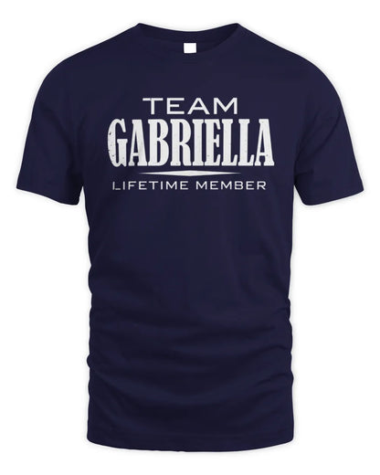 GABRIELLA BL62-K4-128 - Personalized “Team NAME Lifetime Member” - Unisex Standard T-Shirt - Navy