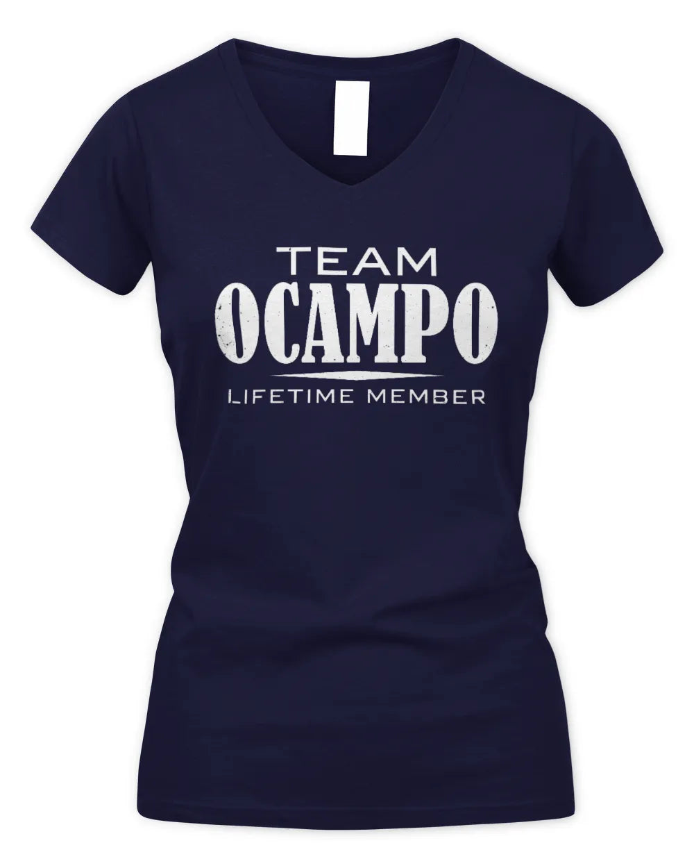 OCAMPO BL62-K4-128 - Personalized “Team NAME Lifetime Member” - Women's V-Neck T-Shirt - Navy