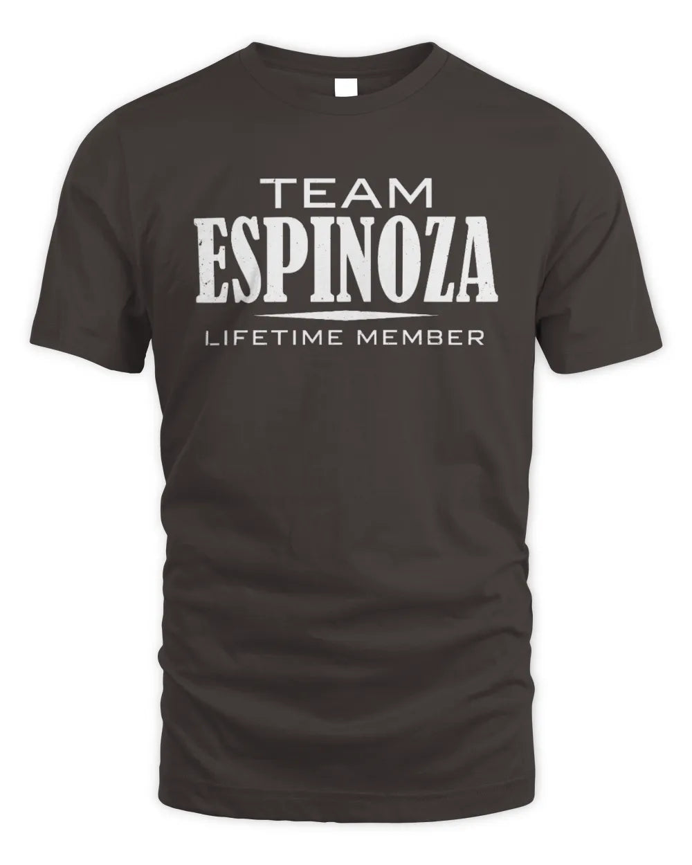 ESPINOZA BL62-K4-128 - Personalized “Team NAME Lifetime Member” - Unisex Standard T-Shirt - Dark Chocolate