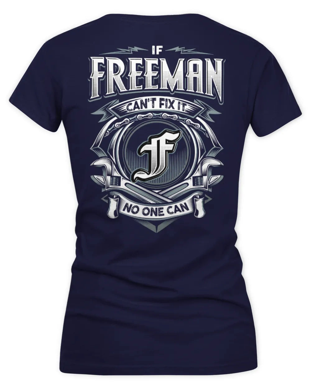 FREEMAN AP81-K4-626 - Personalized Ahmed Quote Apparel “If Ahmed Can't Fix It, No One Can” - Women's V-Neck T-Shirt - Navy